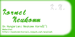 kornel neukomm business card